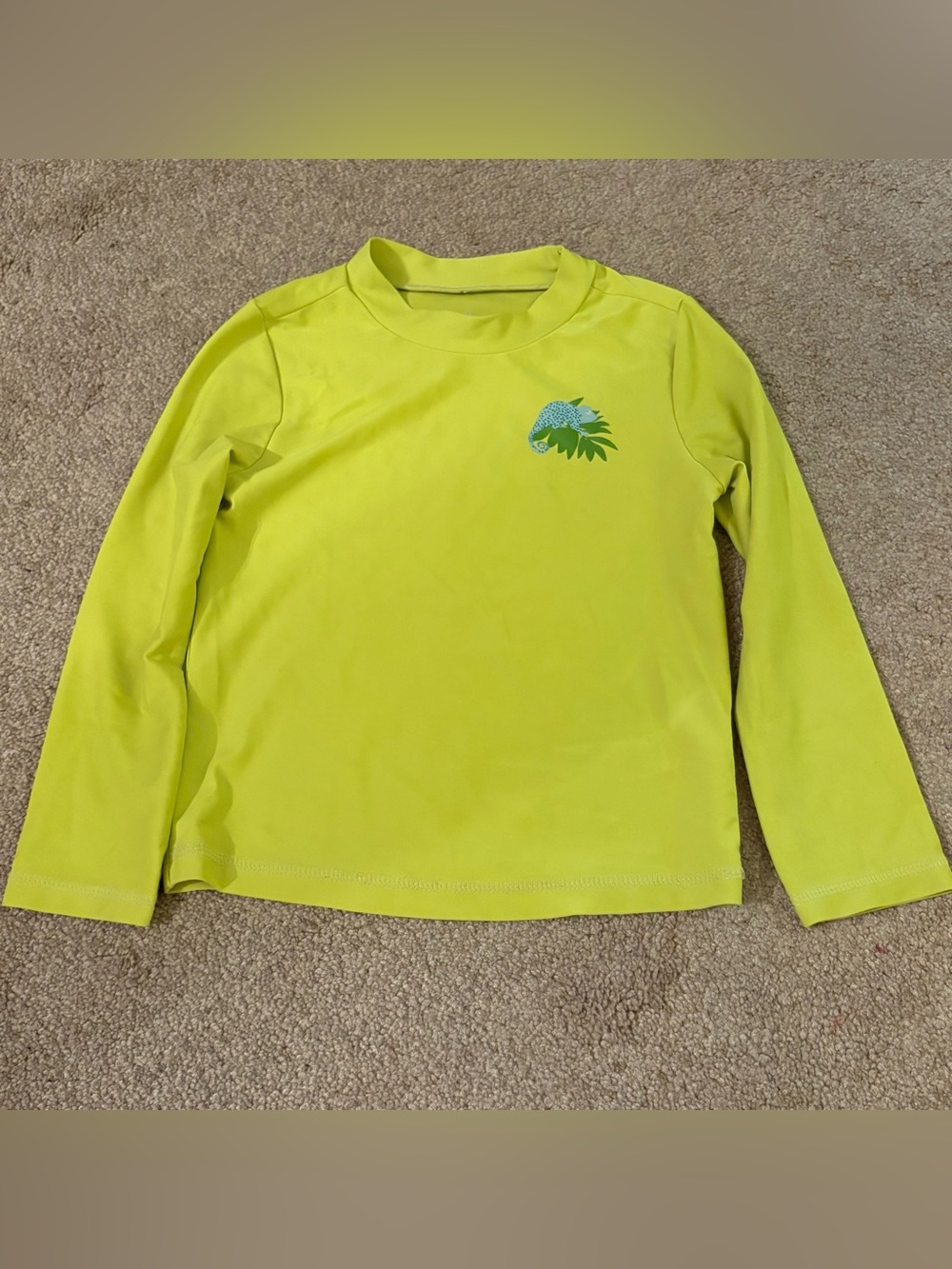 Just one you by Carter’s Kids Lime Green Long-Sleeve Swim Shirt UV Rash Guard 4T